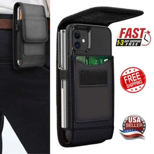For iPhone 16 16e 15 14 13 12 Pro Max Case Nylon Belt Clip Holster Phone Pouch - Picture 1 of 14