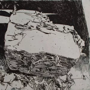 Horst Janssen Der Angler Griffelkunst signiert Radierung auf Büttenpapier 1984 - Bild 1 von 4