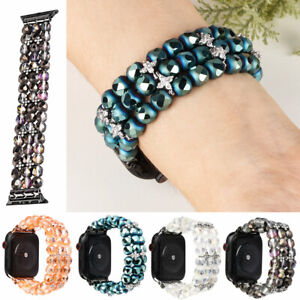 For Apple Watch Series 6 5 4 3 2 1 38-44mm Bling Bling Beads Strap Bracelet Band