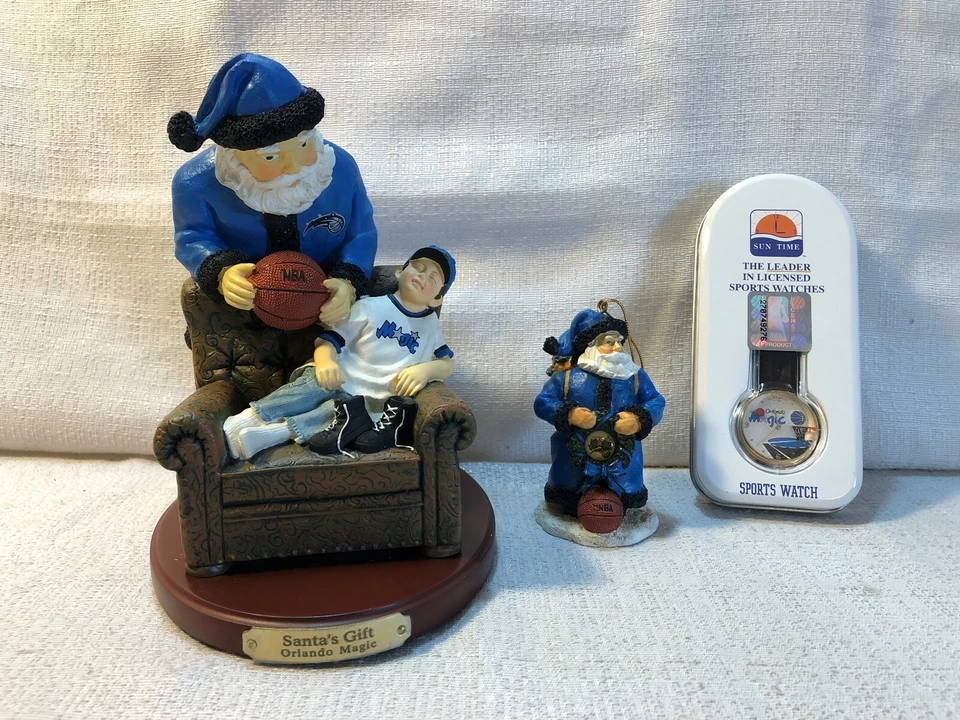 3 Orlando Magic Basketball Memory Company NBA Santa Ornament relógio flutuante masculino - Imagem 1 de 4