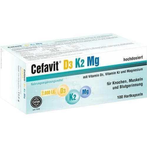 CEFAK KG CEFAVIT D3 K2 Mg 7.000 I.E. Hartkapseln 100 St PZN 15580196