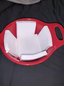 Rachael Ray 2 QT Mixing/Serving Bowl Handle Red and Taupe Oven Safe New - Picture 1 of 6