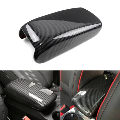 Cubierta de reposabrazos de consola central de fibra de carbono ABS para Audi A3 8V 2013-2020 Foto 1 de 4