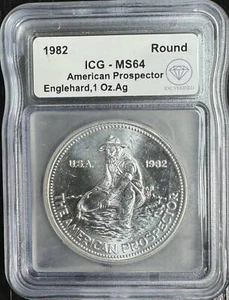 1982 IDC Verified 1oz Engelhard Prospector Round ICG MS64 - 1st Year of Prod. - Picture 1 of 2