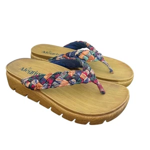 Alegria Riz geflochtene Damen-Flip-Flops 38 US 8 8,5 Boho Blumenmuster Sandalen - Bild 1 von 12