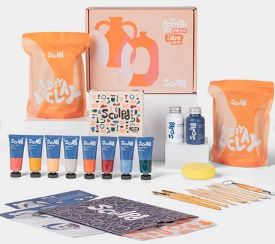 Sculpd The Pottery Arts Creative Kit For Two With 8 Earth Paints Colours - 22ml