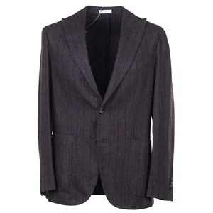 Boglioli Dark Brown Chalk Stripe Flannel Wool 'K Jacket' Suit 40R (Eu 50) NWT - Picture 1 of 11