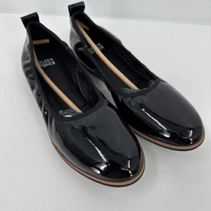 Eileen Fisher Women 8 Notion Black Patent Leather Ballet Flats Slip-on NEW - Picture 1 of 8