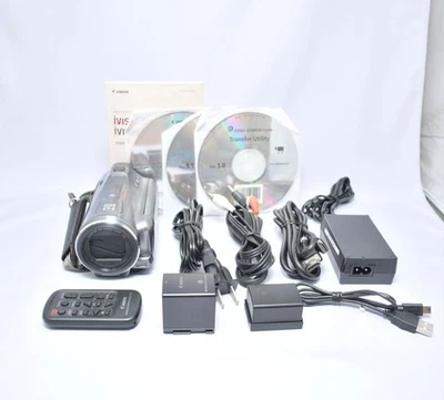 Canon iVIS HF M41 Silver HD Camcorder Video Camera VIXIA HF M41 w/Battery - Image 1 of 4