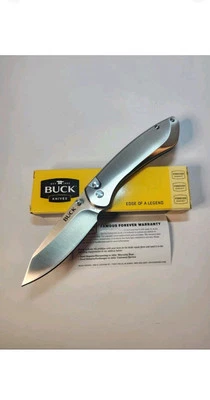 Lâmina Buck 744 Sovereign trava de botão de aço inoxidável 3,2" 7CR17MOV  - Imagem 1 de 4