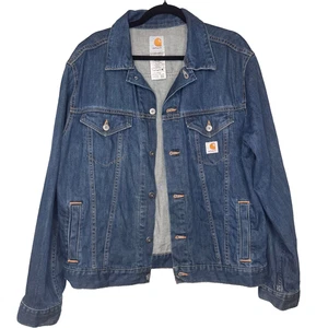 Carhartt Denim Trucker Jeans Arbeitsjacke Gr. Large Herren J291 ABL Work Wear Mantel - Bild 1 von 17