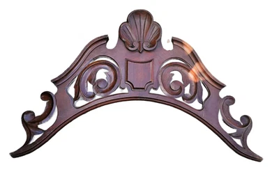 44" X 25" Antiguo arco madera tallada a mano frontón de madera sobre puerta arquitectónica Foto 1 de 4