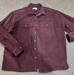 Old Navy Heavyweight Burgundy Corduroy Button Down Shirt Jacket XL - Picture 1 of 10