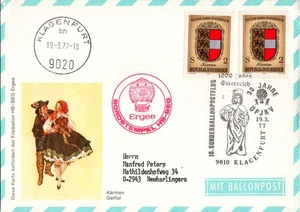 Österreich, Ballonpost 1977 Karte 16. Sonderballonpostflug Klagenfurt Kärnten - Picture 1 of 3
