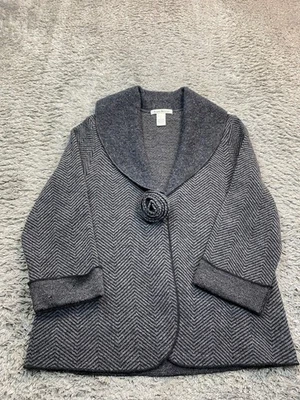 Suéter Susan Bristol Mujer Grande Gris Espiga Lana Tejido Cárdigan Chaqueta Foto 1 de 4