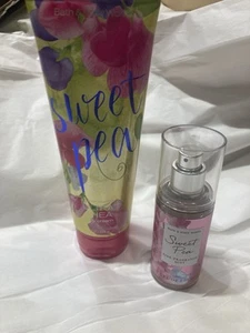 Bath and Body Works SWEET PEA Ultra Shea Body Cream 8 oz AND 2.5 Oz. fragrance.! - Picture 1 of 6