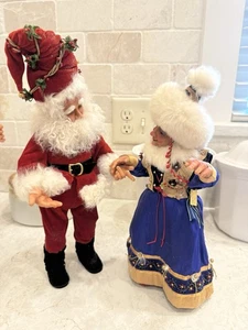 HTF RETIRED DEMDACO DROLLERIES CHRISTMAS SANTA &N MRS. CLAUS "LOVE & LAUGHTER" - Picture 1 of 8