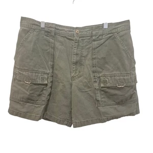 VTG LL Bean Mens Cargo Shorts 38x7 Above Knee Canvas Green Vintage - Picture 1 of 4