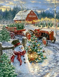 Christmas Jigsaw Puzzle by Springbok Christmas Tree Farm 1000 Piece Made in USA - Picture 1 of 1