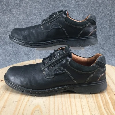 Clarks Unstructured Shoes Mens 11 M Un Ravel Plain Toe Oxford Black Leather - Image 1 of 4