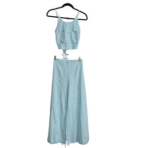 SALGUNAMU Juego de 2 Piezas Mezcla de Lino Azul Claro Talla Pequeña Primavera Verano Brasil - Imagen 1 de 18