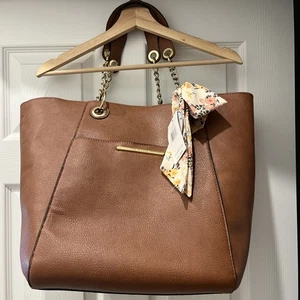 Steve Madden Mujer Imitación Cuero Marrón Bolso Plano Hobo Grande Cartera Bolso Flores - Imagen 1 de 9