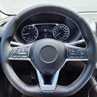 Cubierta de volante Alcantara cuero genuino para NISSAN X-TRAIL JUKE VERSA Foto 1 de 4