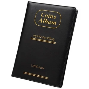 ÁLBUM DE COLECCIÓN DE MONEDAS PREMIUM - TIENE CAPACIDAD PARA 150 MONEDAS - MONEDAS DEL MUNDO - Negro - Imagen 1 de 6