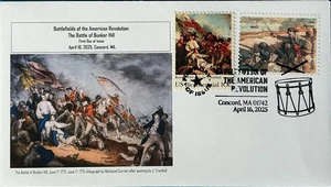 AFDCS 5957 American Revolution Battlefields Bunker Hill Trumbull Painting Stamp  - Picture 1 of 1