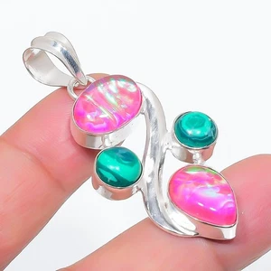 A+++Triplet Opal Gemstone Handmade 925 Sterling silver Jewelry Pendant Size 2" - Picture 1 of 1