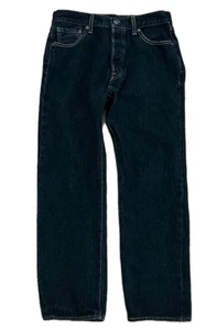 Pantalones de mezclilla oscuros Levis 501 negros para hombre 29x27 (etiqueta 31x30) botón mosca - Imagen 1 de 11