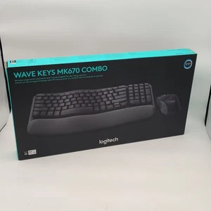 Logitech Wave Keys MK670 Combo Ergonomic Wireless Keyboard & Mouse Bundle NEW - Picture 1 of 4