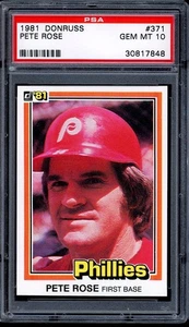 1981 Donruss Baseball #371 Pete Rose PSA 10 - Picture 1 of 2