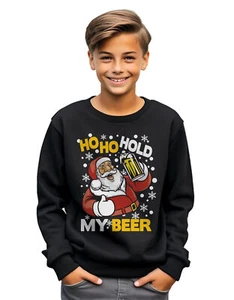 Sudadera Ho Ho Hold My Beer - ¡Divertida y Festiva! Sudadera 100% algodón, divertida - Imagen 1 de 34