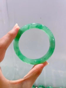 Natural Jade Bangle Ladies Fine Jewelry green Jade Bracelet 56 58 60 62mm - Picture 1 of 8