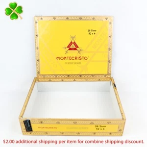 Montecristo Toro Classic Series Empty Wood Cigar Box 8.5" x 6.5" x 2" - Picture 1 of 12