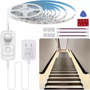 Motion Sensor Lights Indoor Plug-In LED Step Lights Strip with Power Timer Dimme - Picture 1 of 12