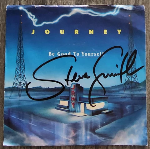 Steve Smith Signed Journey - Be Good to Yourself 7" Vinyl 45 Record Single RAD Cover
