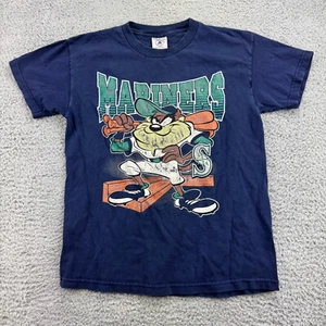 Youth's Vintage Preshrunk Mariners Taz Looney Tunes Graphic Print T-Shirt Size L - Picture 1 of 8