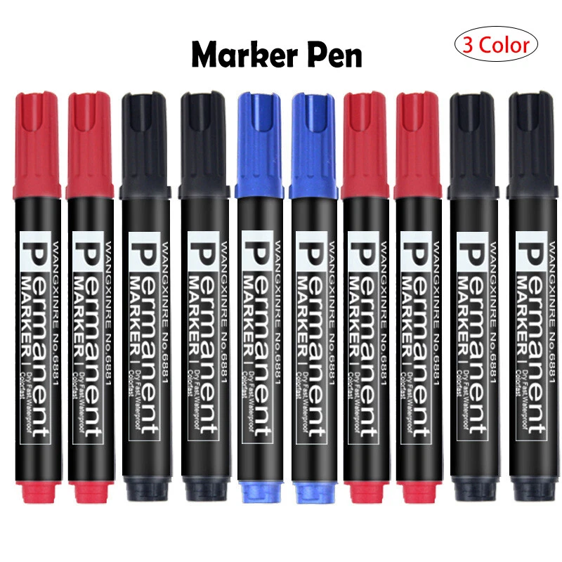 10er-Set Permanent Mark schwarz Blau Rot 14cm Aufzählungszeichen Pens - Bild 1 von 4