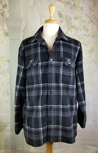 Croft & Barrow mens button down fleece shirt size L plaid print pockets b28 - Picture 1 of 10