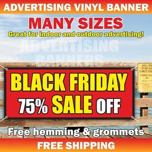 BLACK FRIDAY SALE Advertising Banner Vinyl Sign Clearance Discount Big Save %Off - Picture 1 of 5