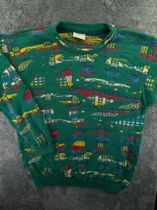 COOGI Australia Sweater Green XL Cotton Pullover Knit Men’s Abstract Print Adult - Picture 1 of 24