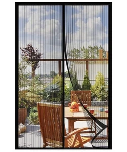 Magnetic Mesh Screen Door, Heavy Duty, Pet & Kid Friendly, Hands Free Black - Picture 1 of 5