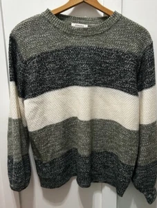 $50 Zenana Color-Block Popcorn Balloon-Sleeve Turtleneck Sweater M Medium Geeens - Picture 1 of 5