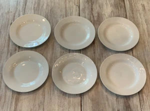 Pottery Barn PB WHITE Salad Dessert Side Plates Modern Classic 8.5" Set 6 - Picture 1 of 11