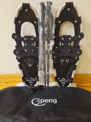 GPeng 825 Lightweight Snowshoes, Trekking Poles & Tote Bag with Shoulder Strap