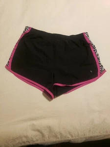 Danskin Now  X large girls running shorts black With Pink/ Zebra Sides - Picture 1 of 4