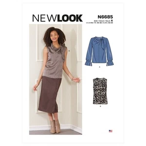 New Look SEWING PATTERN N6685 Misses Tops- Sleeveless Or Long Sleeve 6-18 - Picture 1 of 8