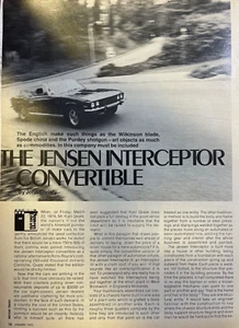 1975 Vintage Magazine Article Jensen Interceptor Convertible - Picture 1 of 2